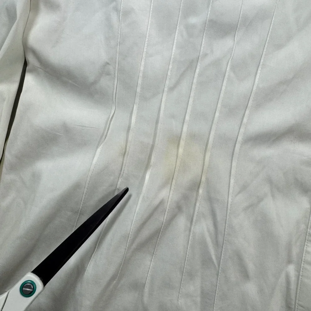 Lafayette 148 New York Womens 16 White Pintuck Button Up Shirt Long Sleeve - Picture 8 of 8